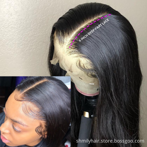 Mink Straight Brazilian Human Hair Lace Front Wig Remy HD Lace Wigs Natural Human Hair Wigs For Black Women